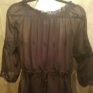 Kenar black chiffon blouse
